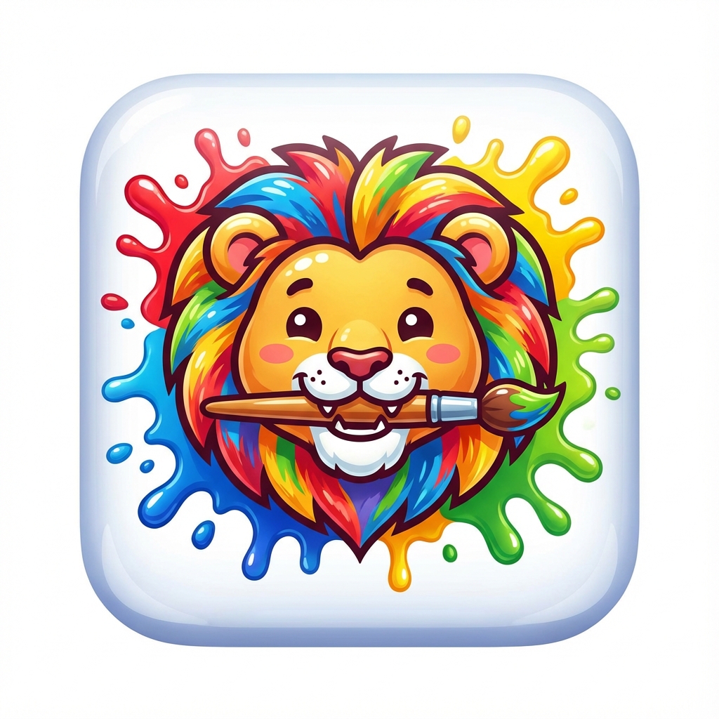 Coloring mode lion artwork